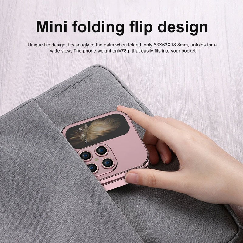 i17 PRO Mini Flip Mobile Phone(1 Year Manufacture Warranty)