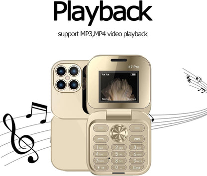 i17 PRO Mini Flip Mobile Phone(1 Year Manufacture Warranty)