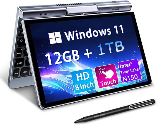 TechRobe Mini Laptop 8" 2-in-1 (2 Year Manufacture Guarantee)