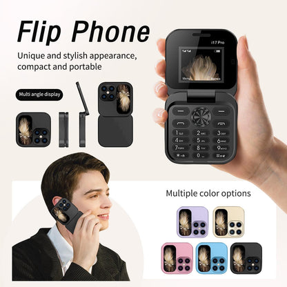 i17 PRO Mini Flip Mobile Phone(1 Year Manufacture Warranty)