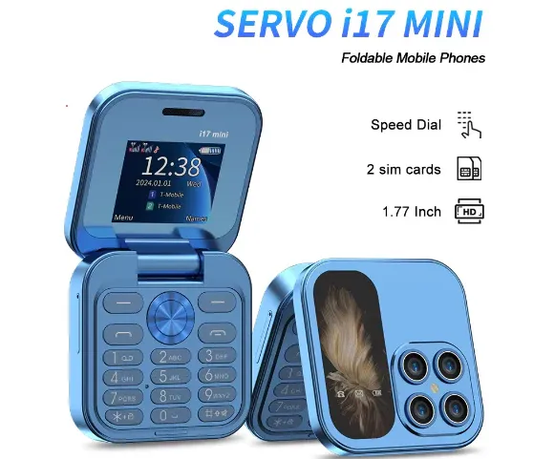 i17 PRO Mini Flip Mobile Phone(1 Year Manufacture Warranty)